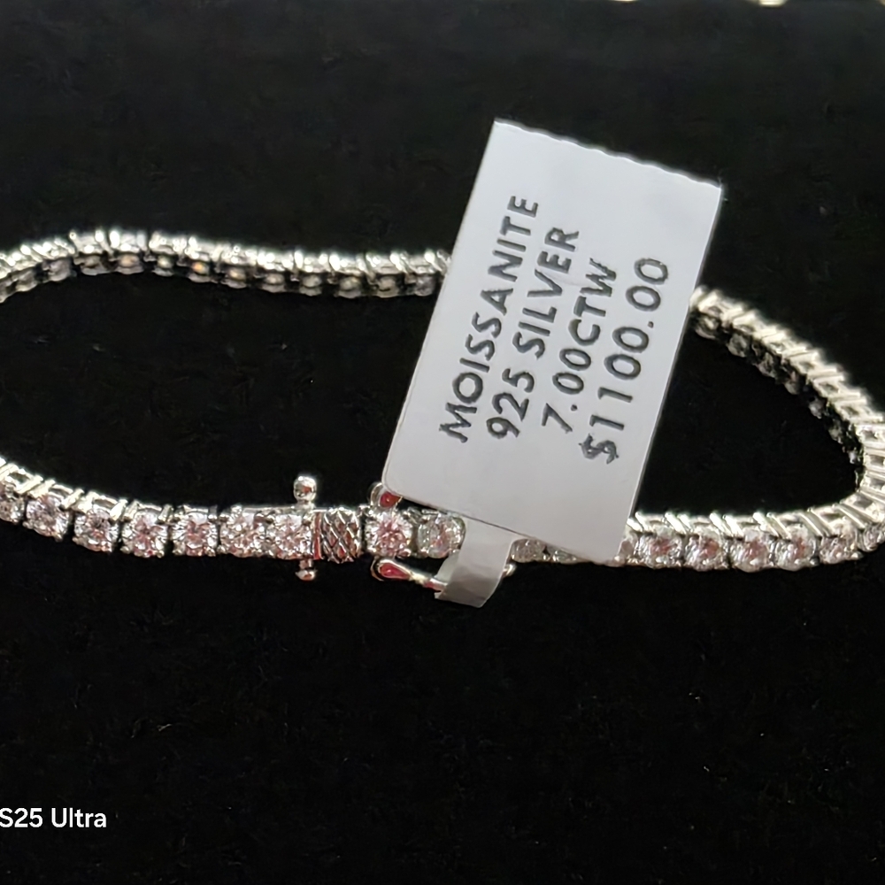 💎 Moissanite Tennis Bracelet | 7.0 CTW | VVS D | S925 | Rhod Plated 3mm 7.5"